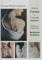 exposition à l'office du tourisme de Montpezat de Quercy (82) , francine D'oliveira Rezende artiste peintre