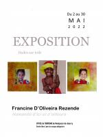 Exposition à Montpezat de Quercy , francine D'oliveira Rezende artiste peintre