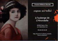 Exposition de peintures à l'auberge de l'Hirondelle. , francine D'oliveira Rezende artiste peintre