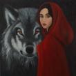 Huile sur toile 40x40 cm:
Caperon rouge.